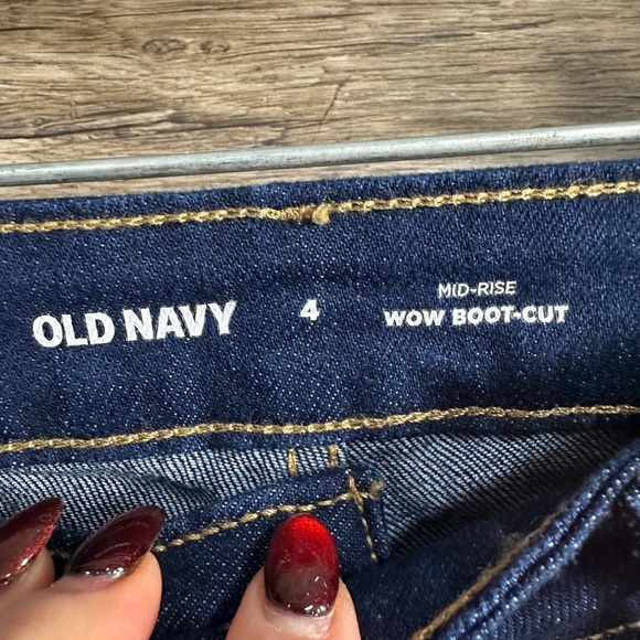 Old Navy Dark Blue Mid Rise Wow Boot Cut Women's Jeans - Picture 5 of 6